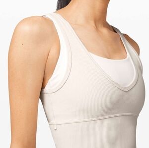 Lululemon Power Pivot Tank *Rib Light Ivory